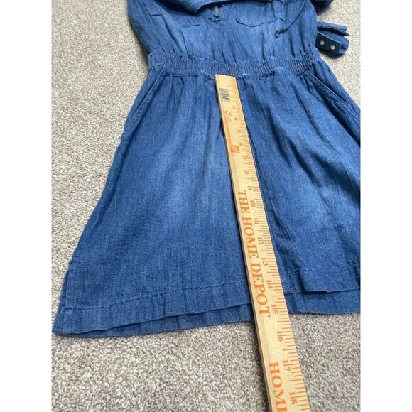 Guess womens denim dress romper sz Xsmall tp stretch pearl button western - Picture 12 of 12